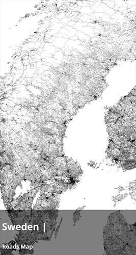 Sweden Water Roads and Buildings 10k High resolution Maps Texture