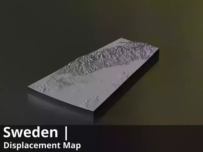 Sweden FBX 3D printable mesh and Displacement 10k Maps Texture