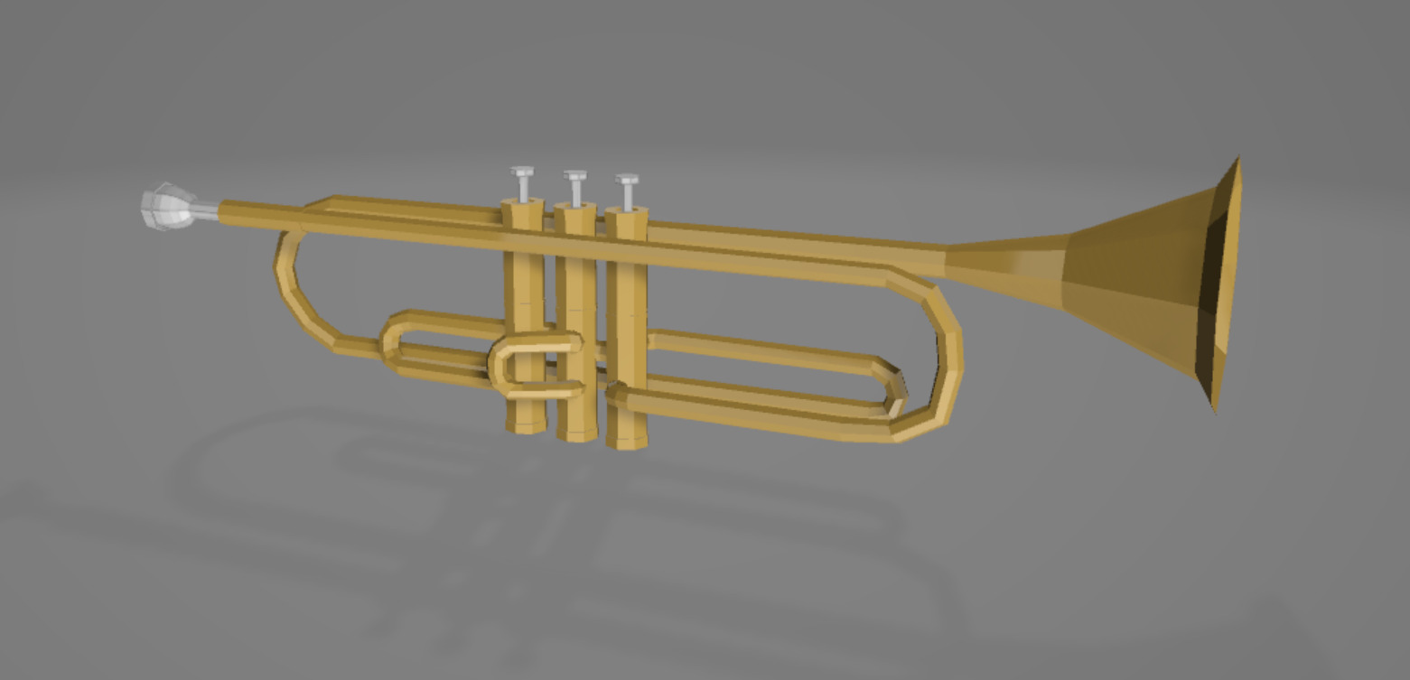 Wind Instruments Low-Poly Low-poly 3D model_16