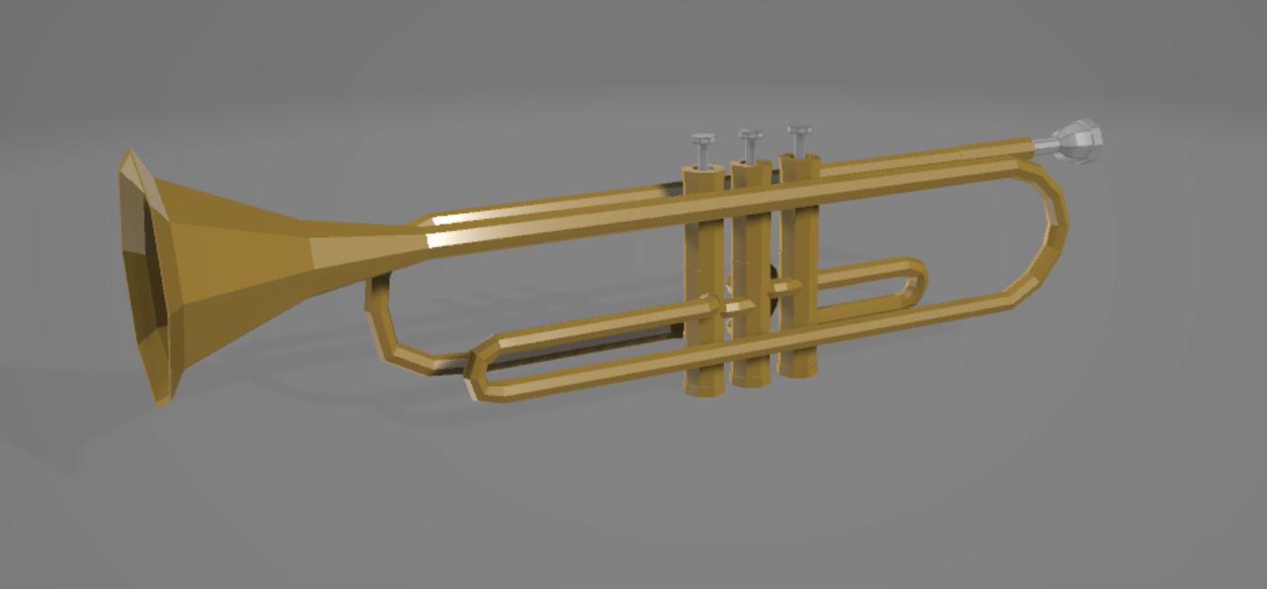 Wind Instruments Low-Poly Low-poly 3D model_15