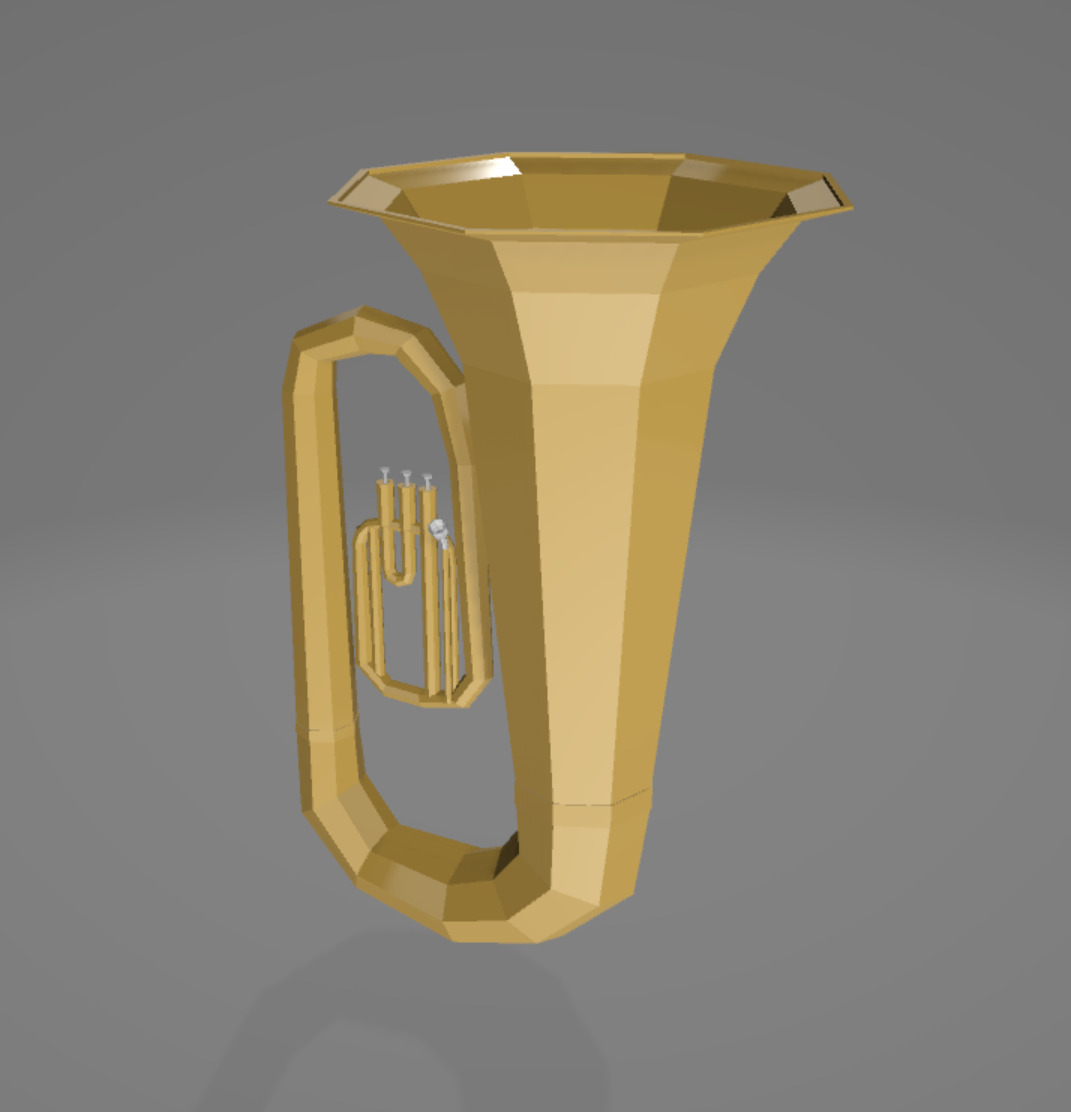 Wind Instruments Low-Poly Low-poly 3D model_18