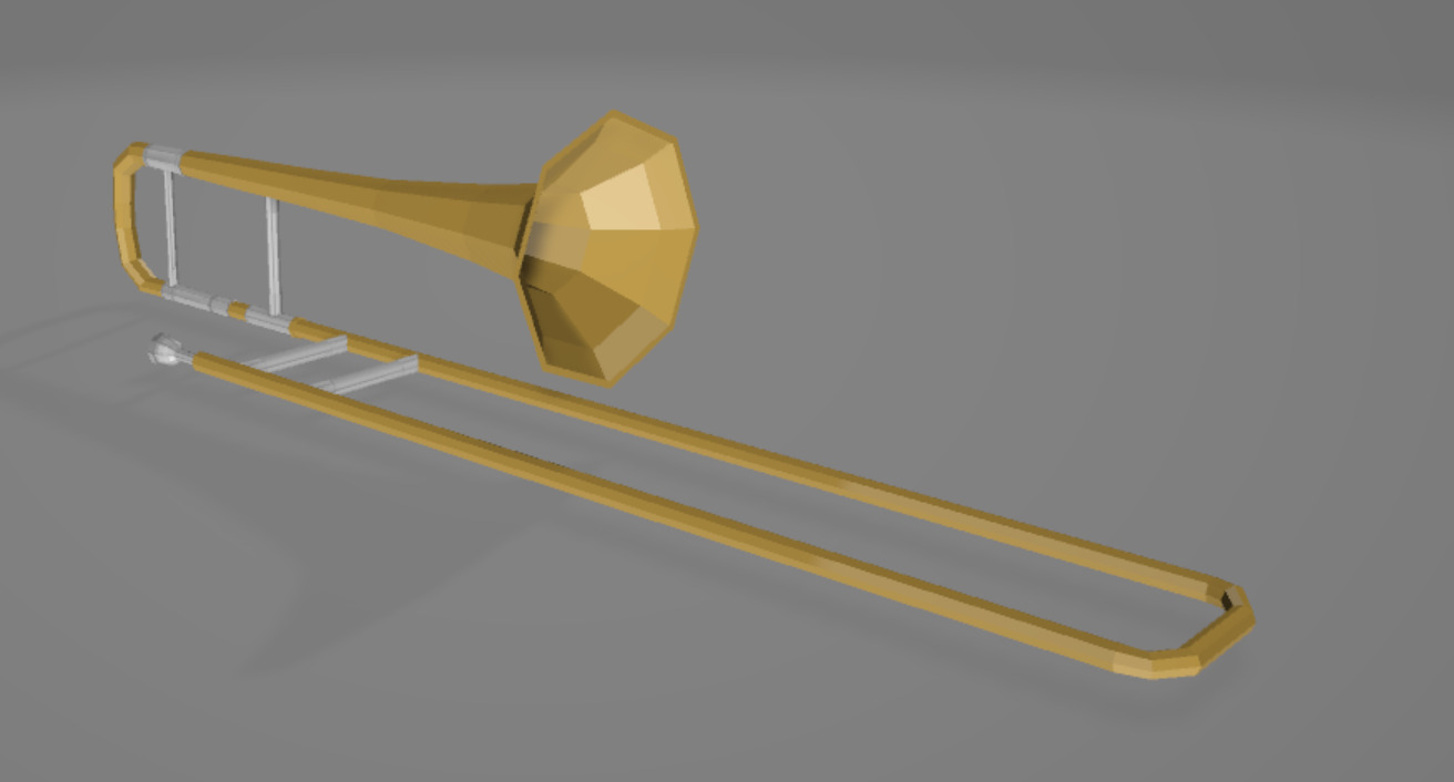 Wind Instruments Low-Poly Low-poly 3D model_13
