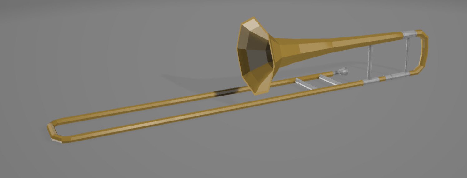 Wind Instruments Low-Poly Low-poly 3D model_14