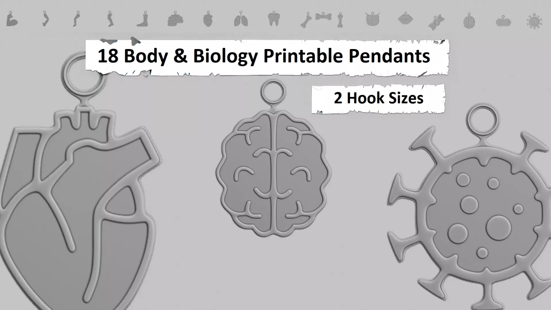 Body and Biology 3D Printable Pendant Collection 3D print model