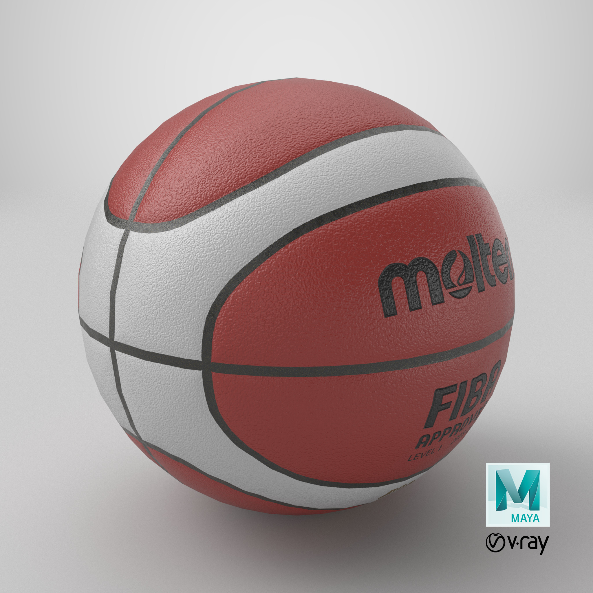 Basket ball Molten BG4500 Low Poly  Low-poly 3D model_11