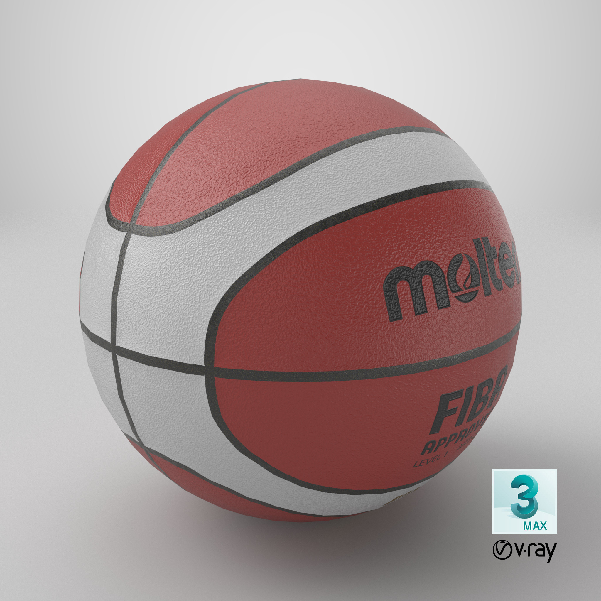 Basket ball Molten BG4500 Low Poly  Low-poly 3D model_9