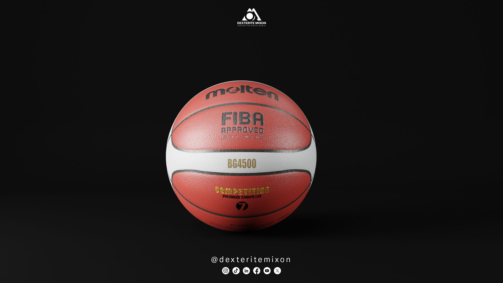 Basket ball Molten BG4500 Low Poly  Low-poly 3D model_1