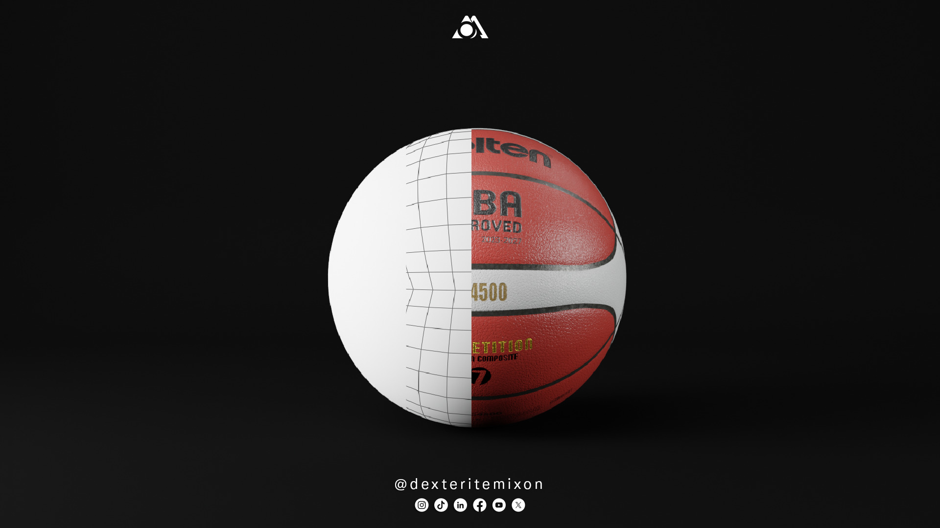Basket ball Molten BG4500 Low Poly  Low-poly 3D model_5