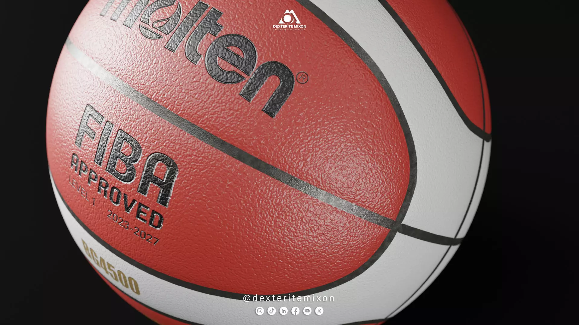 Basket ball Molten BG4500 Low Poly  Low-poly 3D model_0