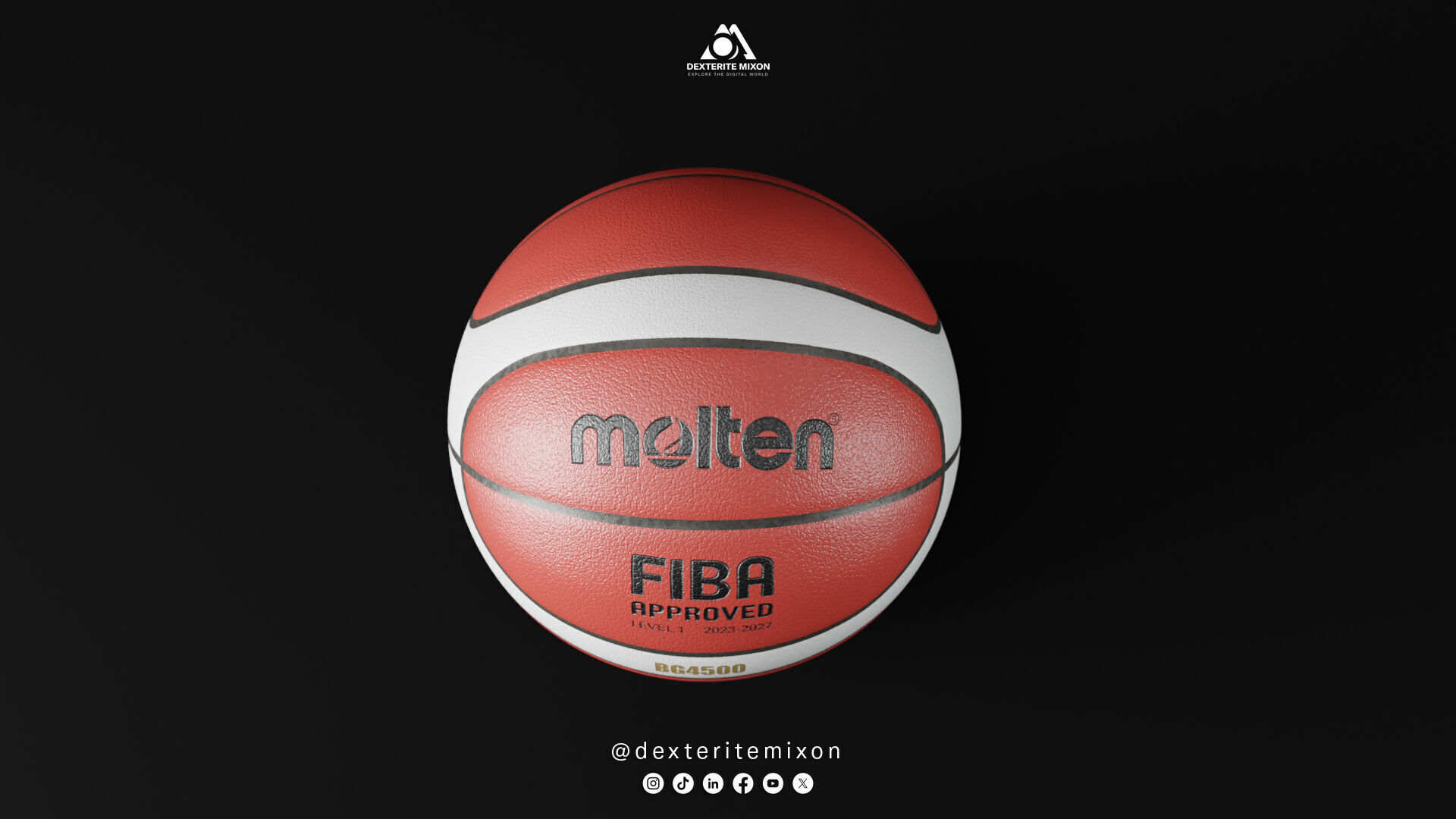 Basket ball Molten BG4500 Low Poly  Low-poly 3D model_3