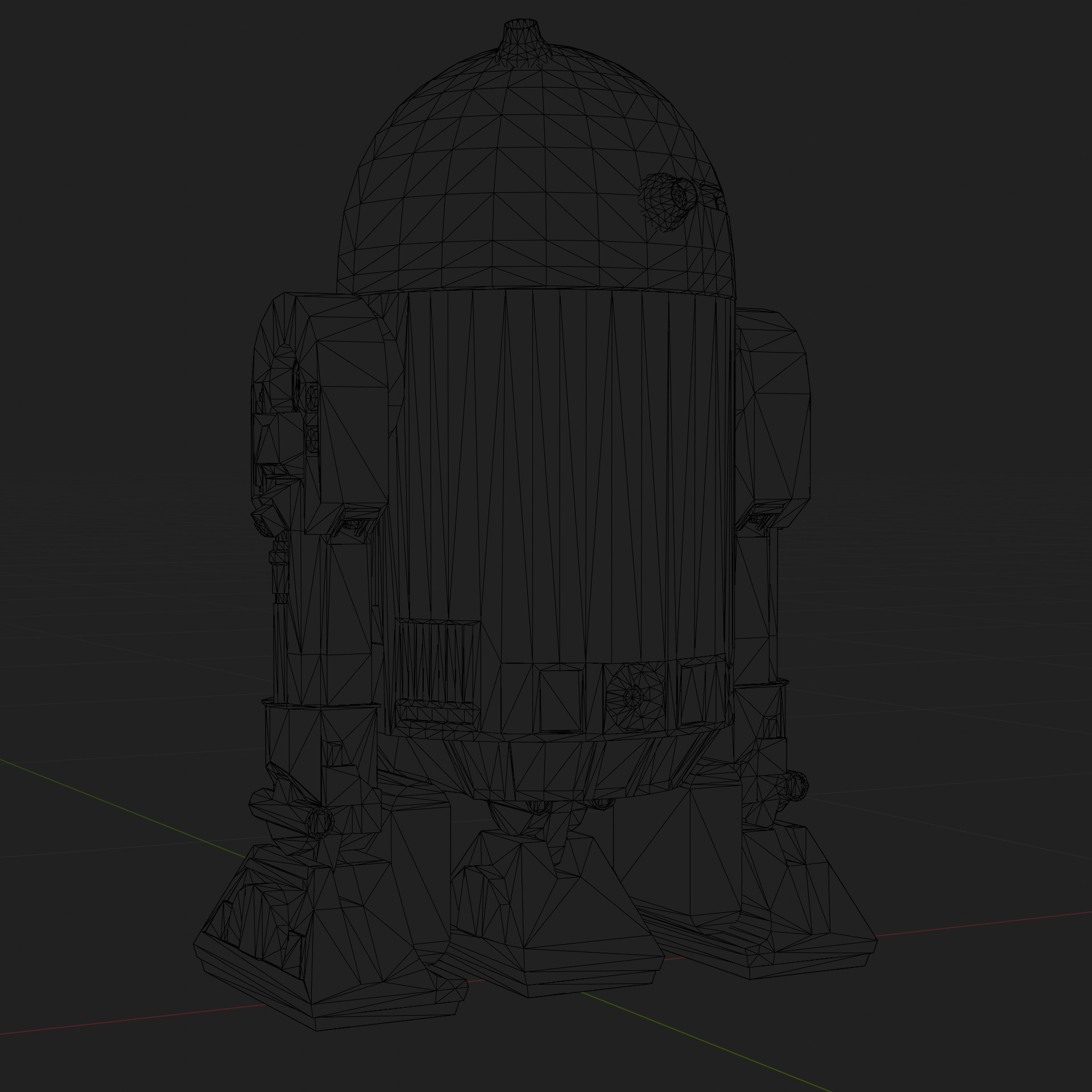 R2 D2 Star Wars 3D Model Rigged PBR Blender FBX OBJ Low-poly 3D model_13