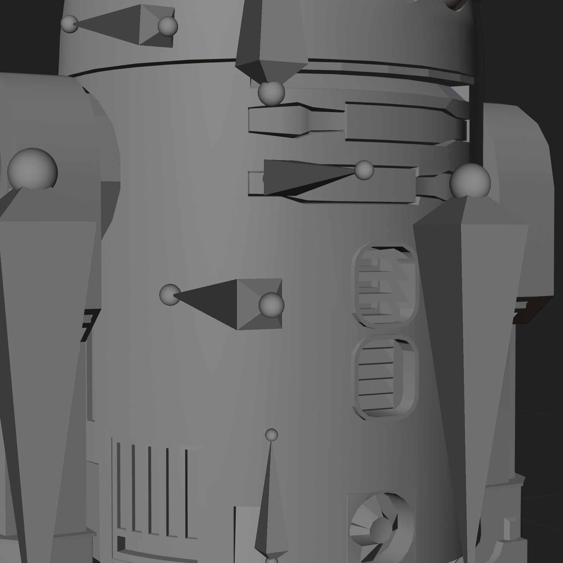 R2 D2 Star Wars 3D Model Rigged PBR Blender FBX OBJ Low-poly 3D model_10