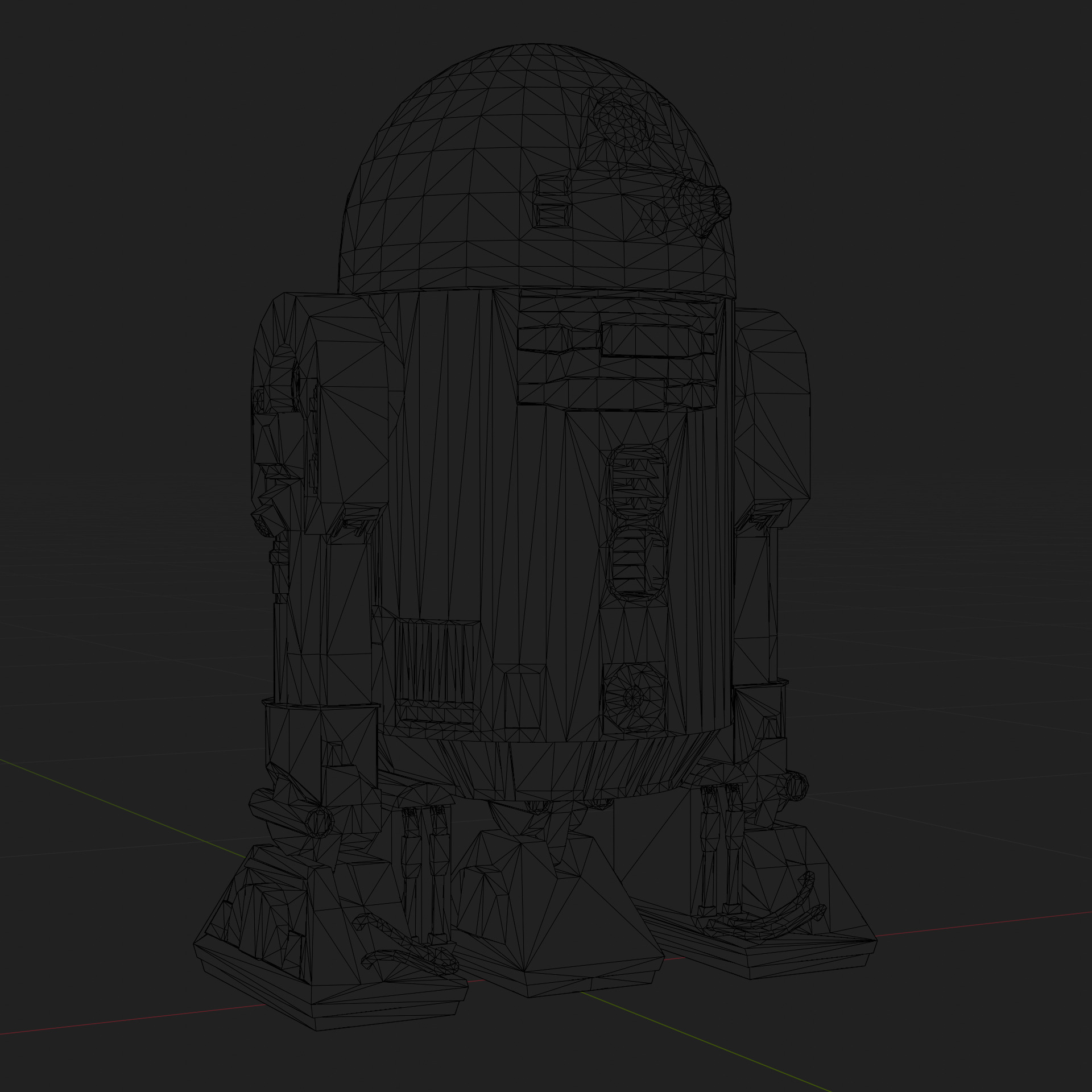 R2 D2 Star Wars 3D Model Rigged PBR Blender FBX OBJ Low-poly 3D model_12