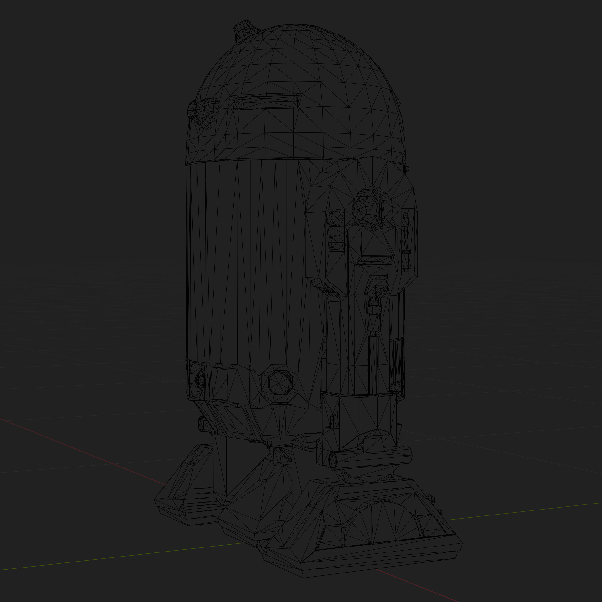 R2 D2 Star Wars 3D Model Rigged PBR Blender FBX OBJ Low-poly 3D model_14