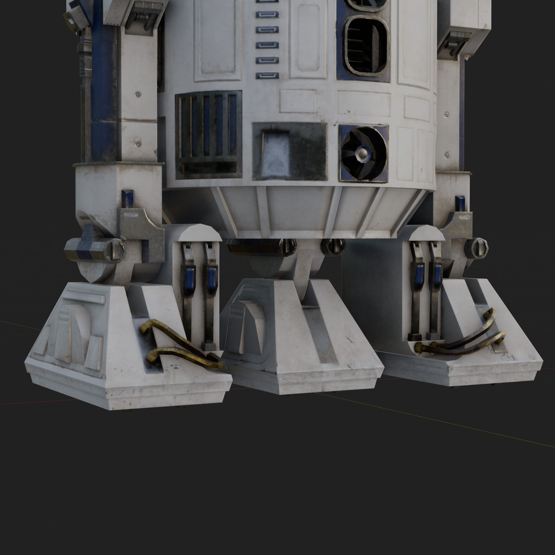 R2 D2 Star Wars 3D Model Rigged PBR Blender FBX OBJ Low-poly 3D model_5