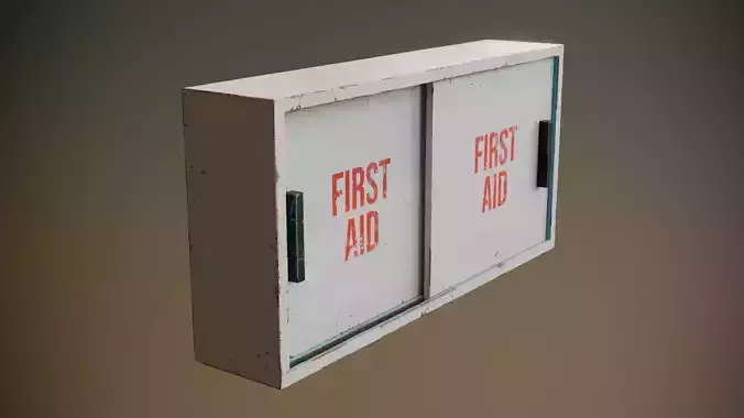 Sliding Door First Aid Cabinet Low-poly 3D model