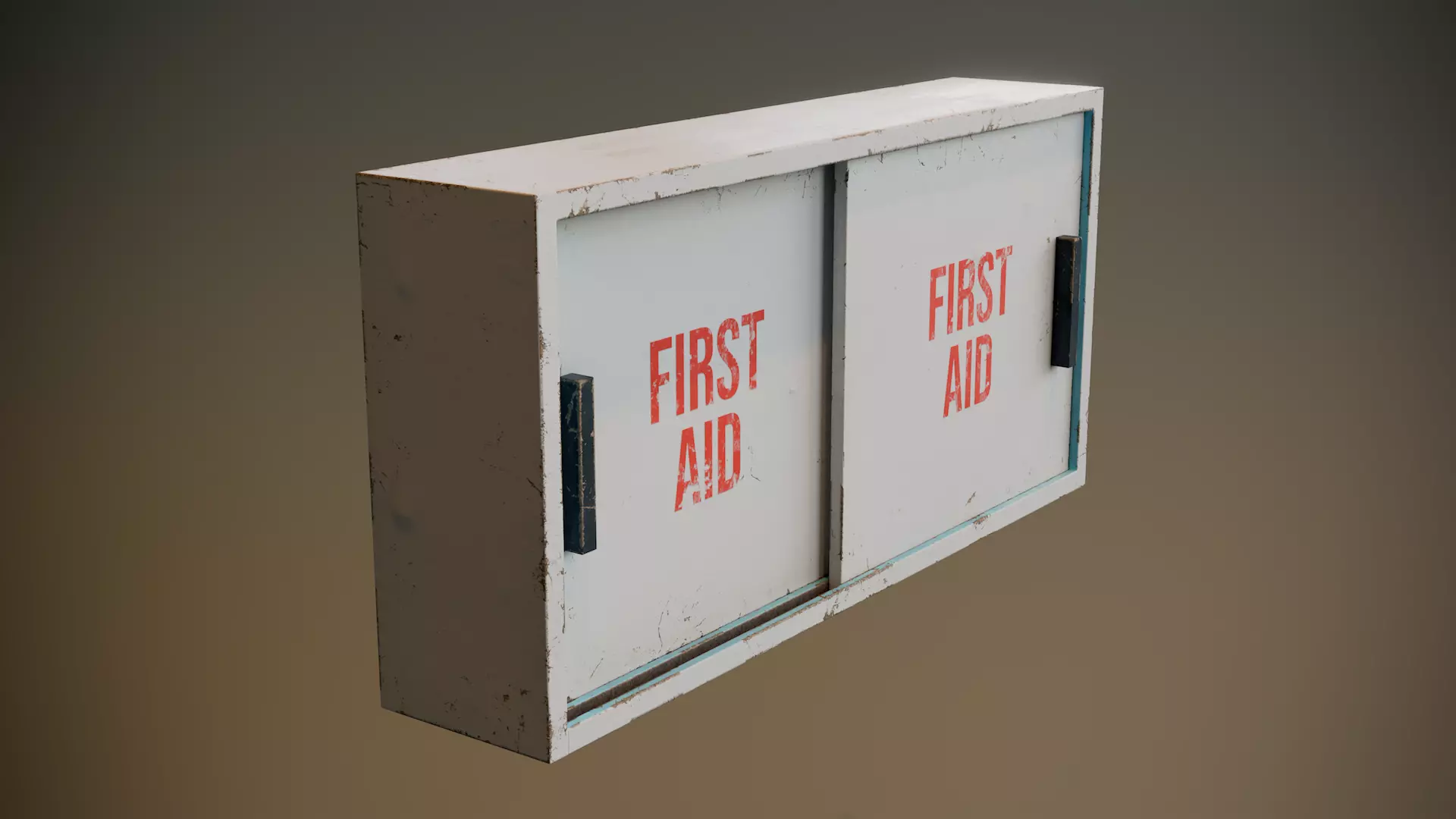 Sliding Door First Aid Cabinet Low-poly 3D model_0
