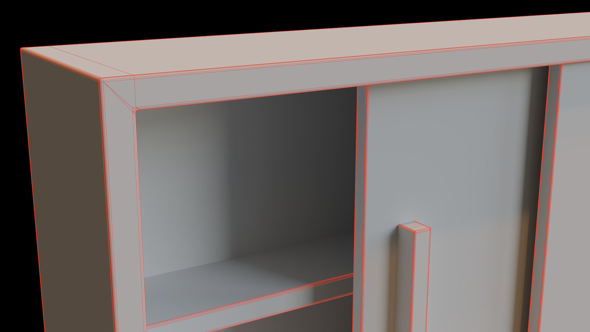 Sliding Door First Aid Cabinet Low-poly 3D model_7