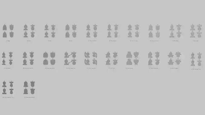 Character Icon Pendants Everyday People and Expressions 3D print model