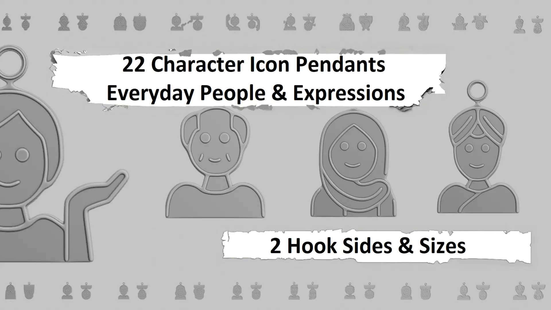 Character Icon Pendants Everyday People and Expressions 3D print model