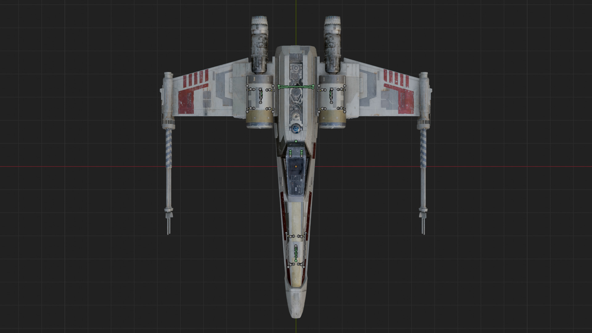 X Wing Starfighter 3D Model Star Wars PBR Blender FBX OBJ Low-poly 3D model_7