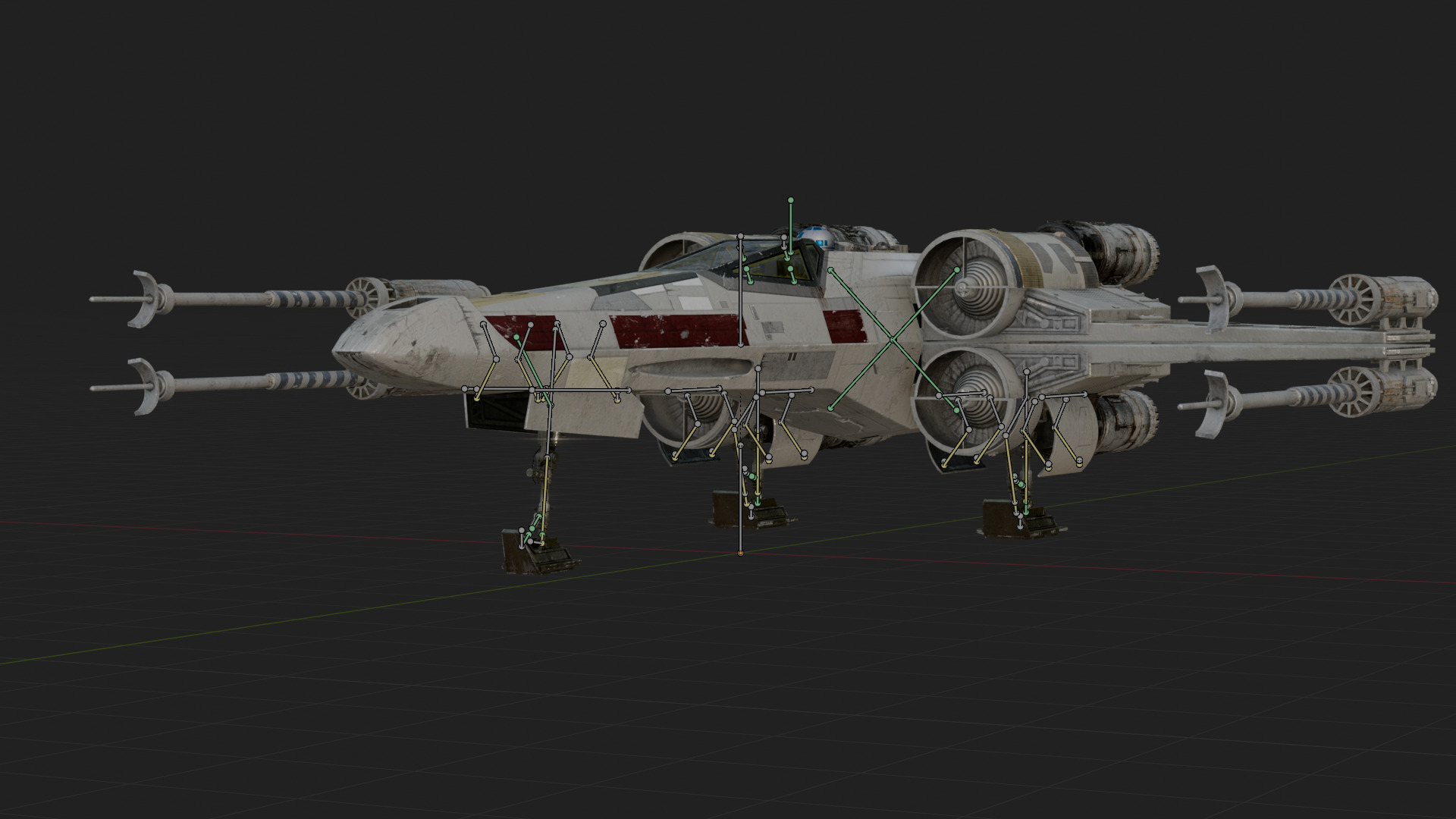 X Wing Starfighter 3D Model Star Wars PBR Blender FBX OBJ Low-poly 3D model_1