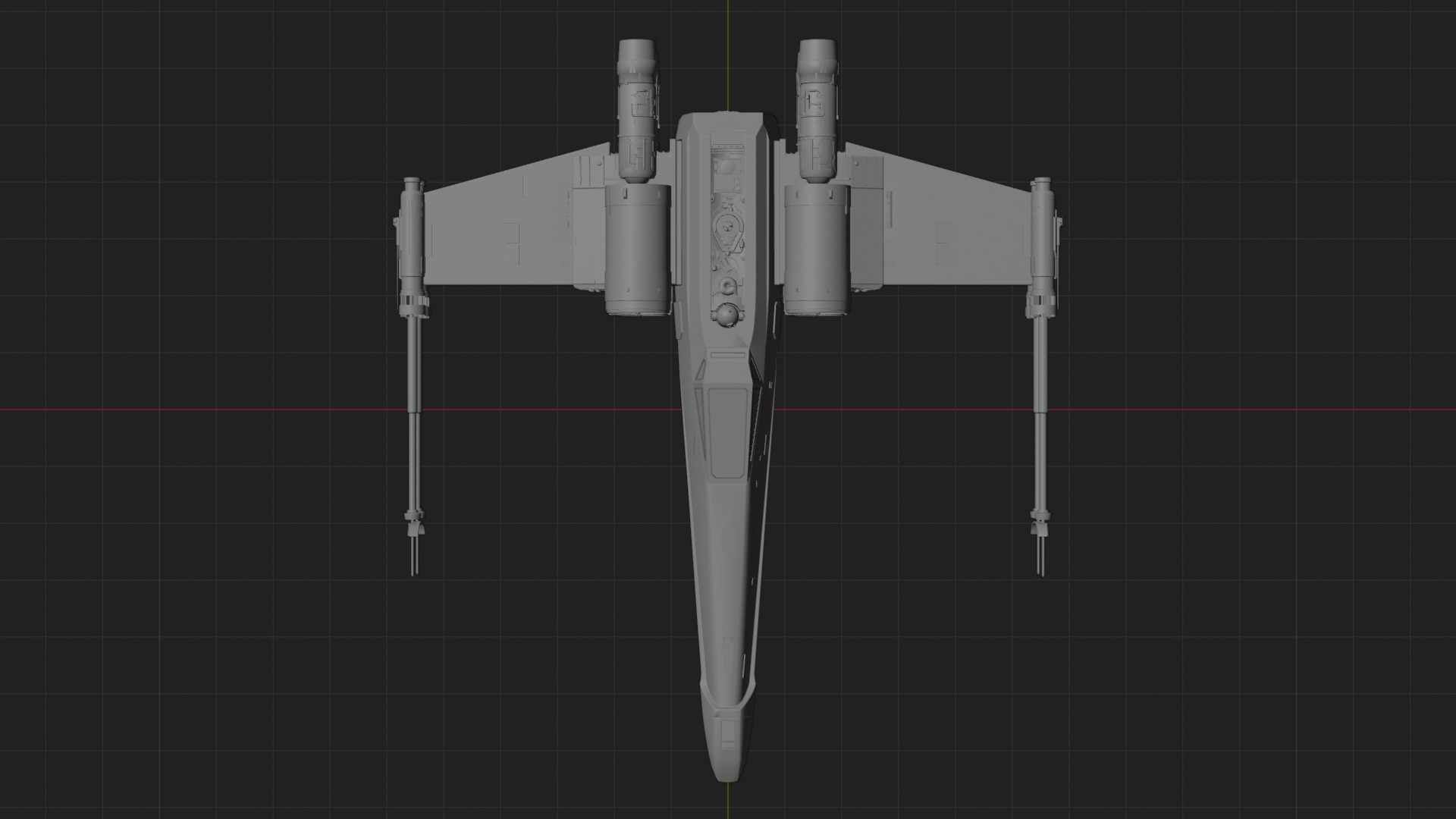 X Wing Starfighter 3D Model Star Wars PBR Blender FBX OBJ Low-poly 3D model_15