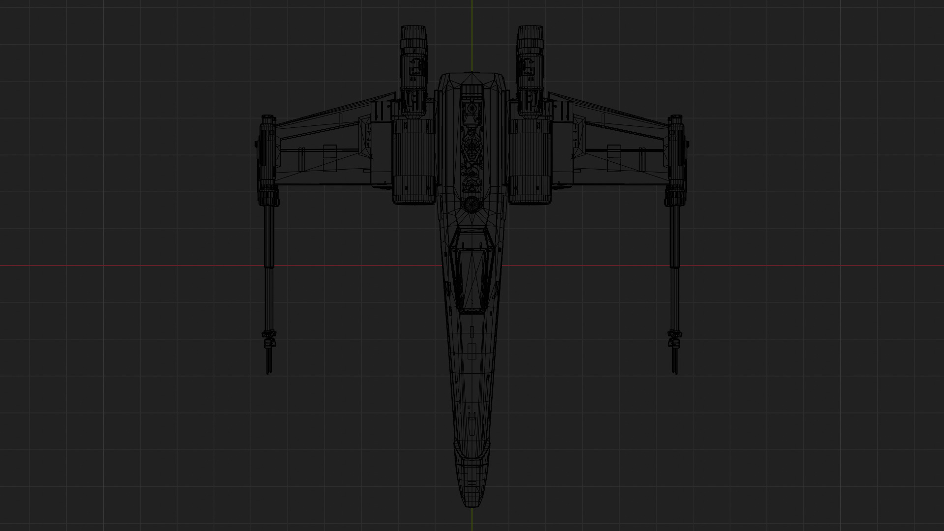 X Wing Starfighter 3D Model Star Wars PBR Blender FBX OBJ Low-poly 3D model_23