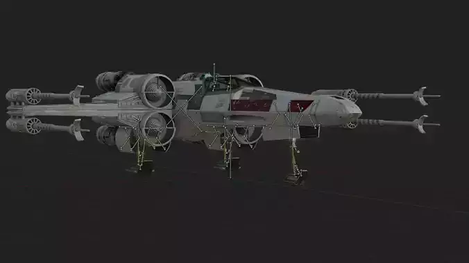 X Wing Starfighter 3D Model Star Wars PBR Blender FBX OBJ Low-poly 3D model