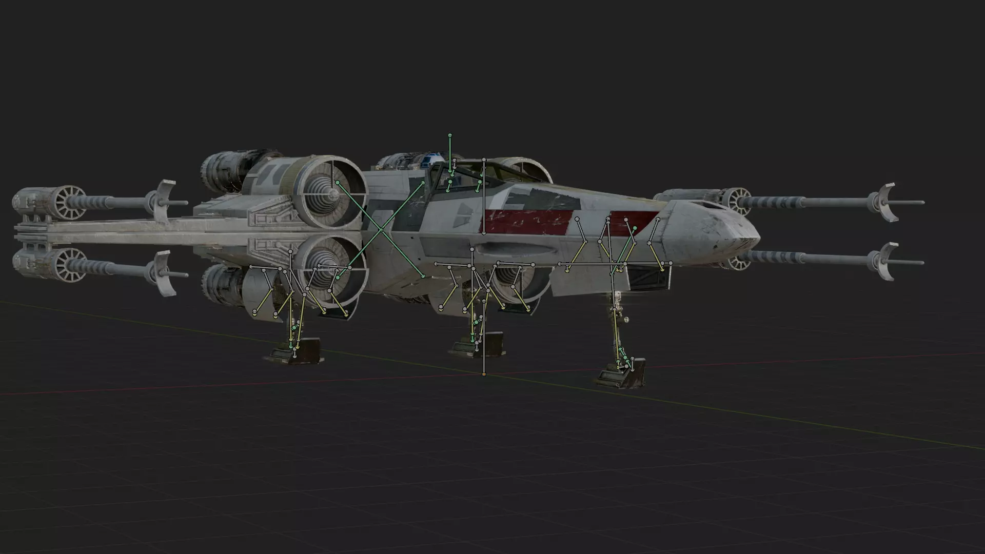 X Wing Starfighter 3D Model Star Wars PBR Blender FBX OBJ Low-poly 3D model_0