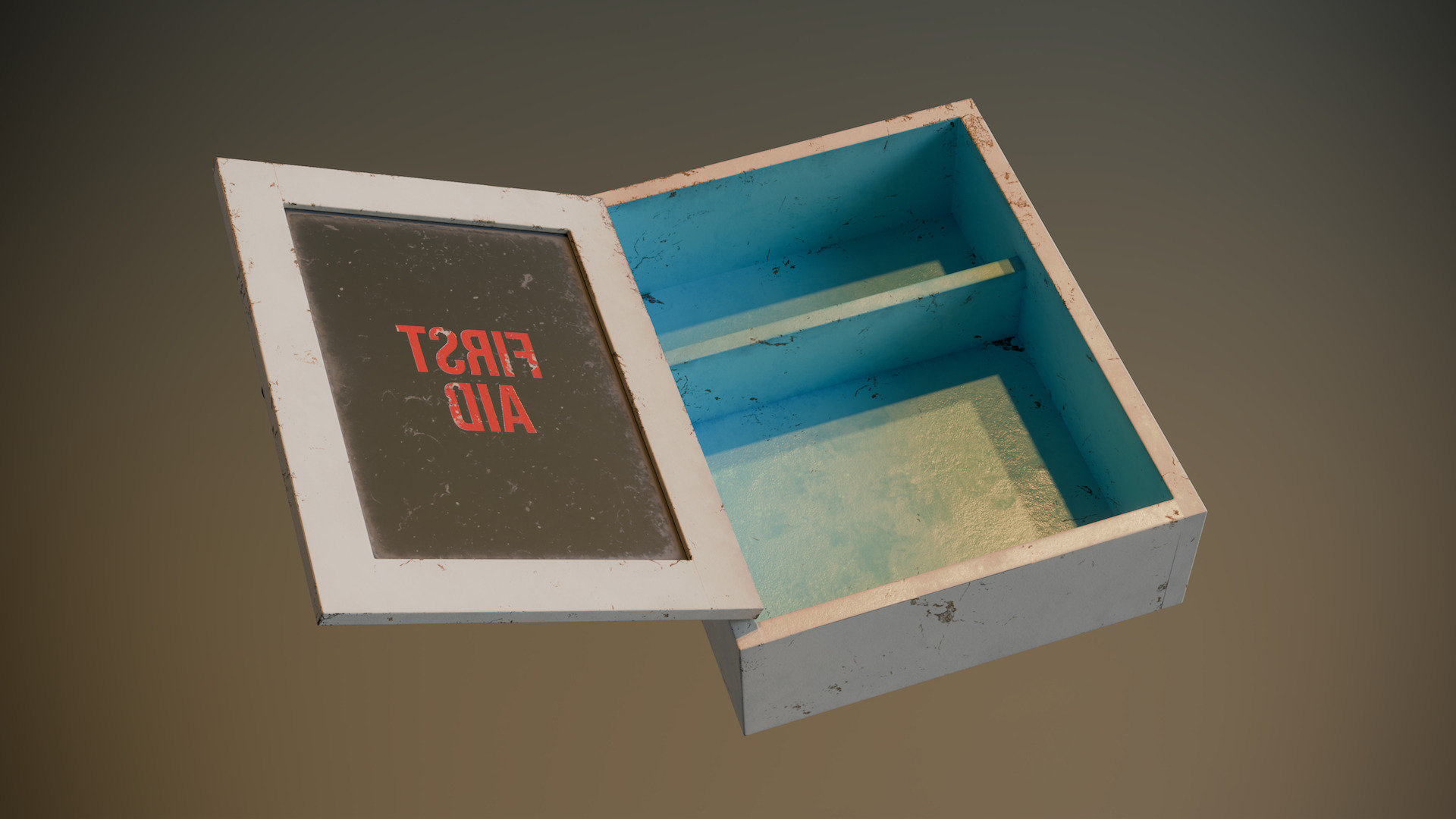 Glass Door First Aid Cabinet Low-poly 3D model_5