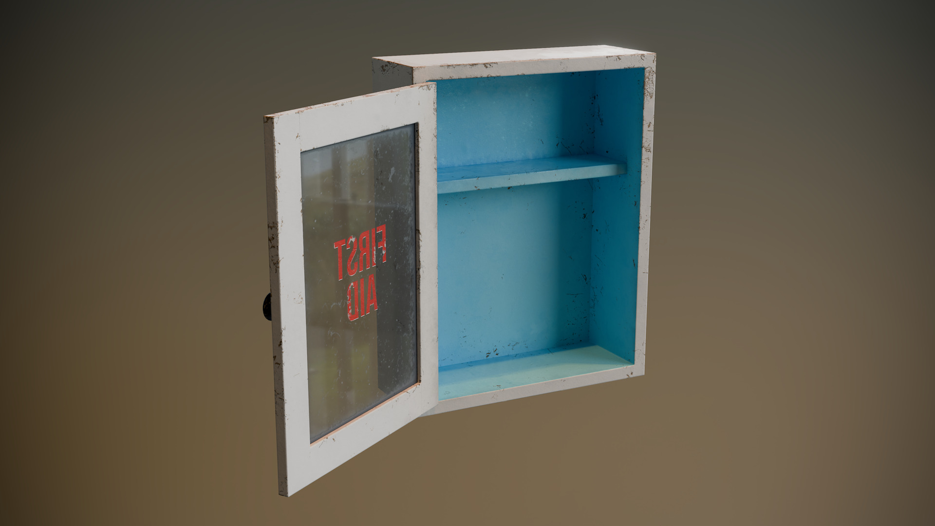 Glass Door First Aid Cabinet Low-poly 3D model_2