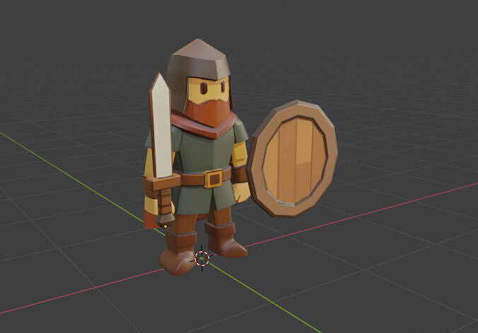 Guerrero Medieval Low Poly  Personaje 3D listo para videojuegos 3D model