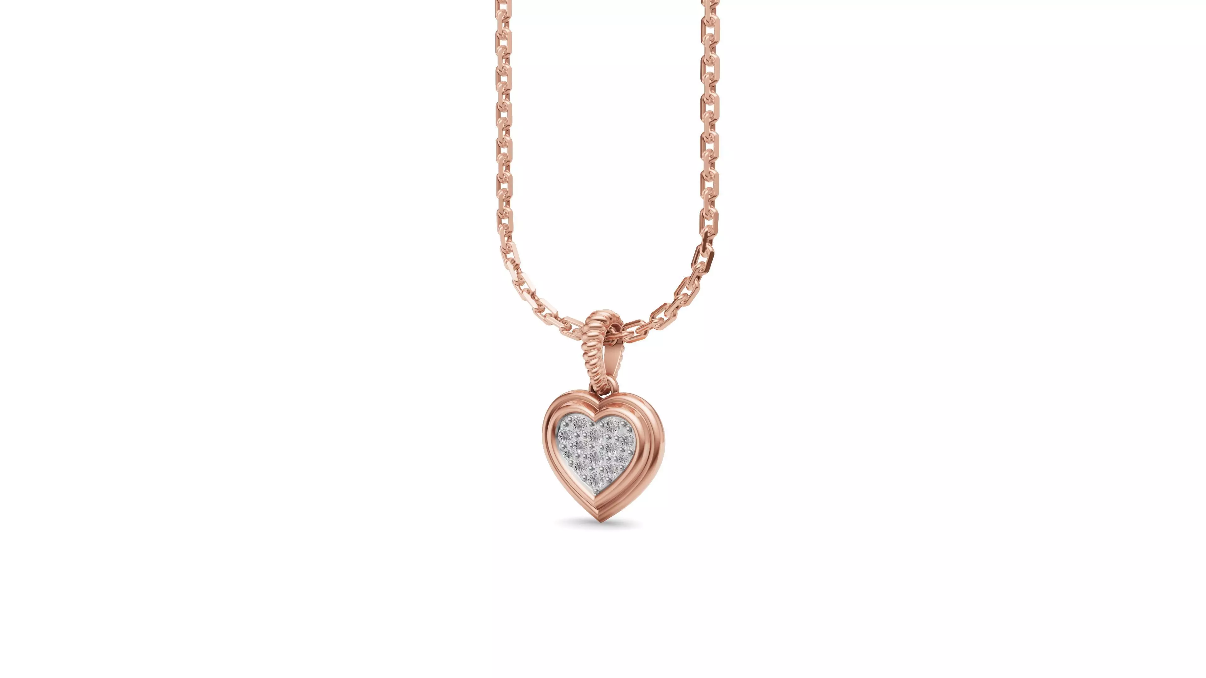 Heart Pendant with Diamond 3D print model_0