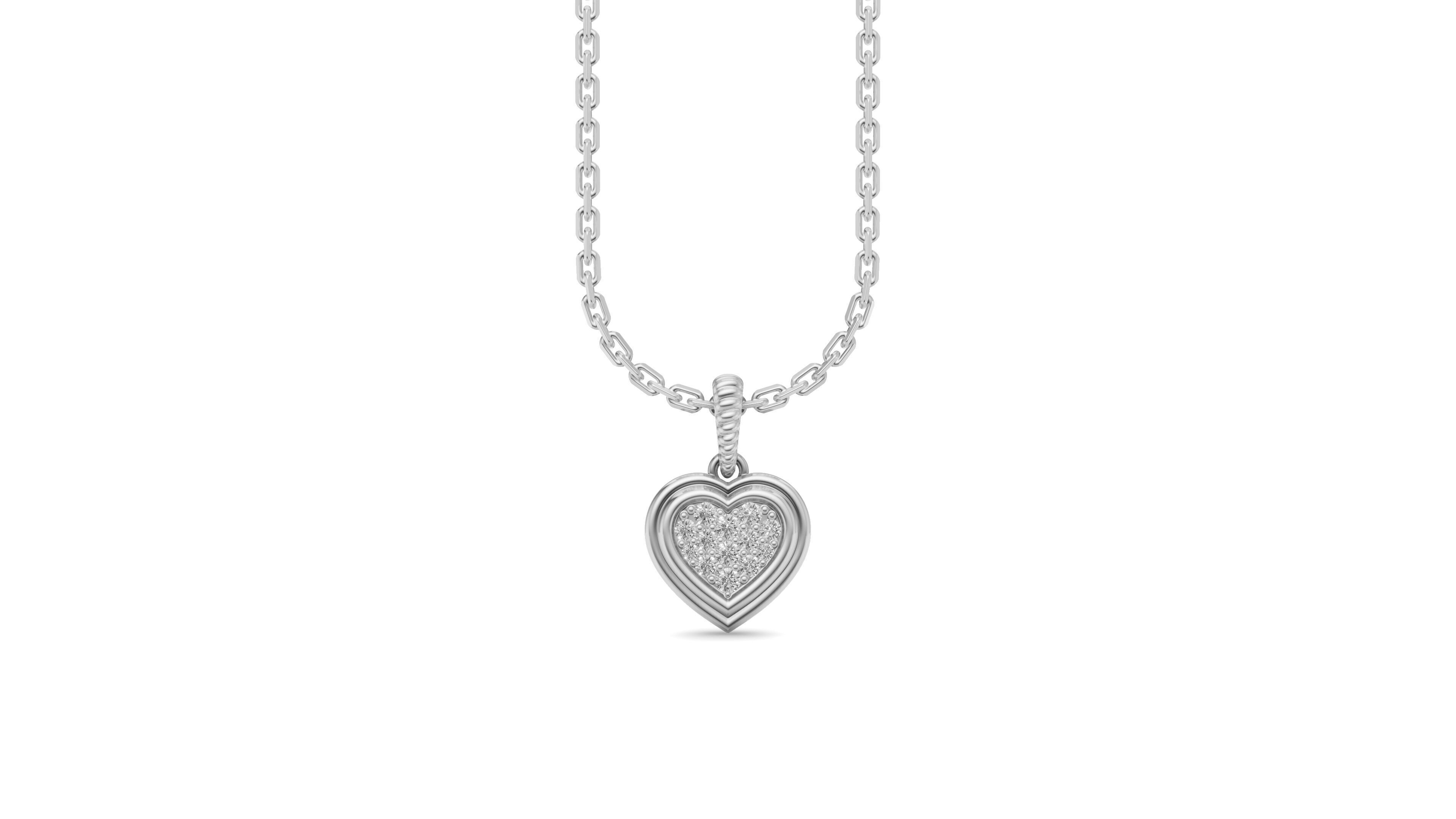 Heart Pendant with Diamond 3D print model_6