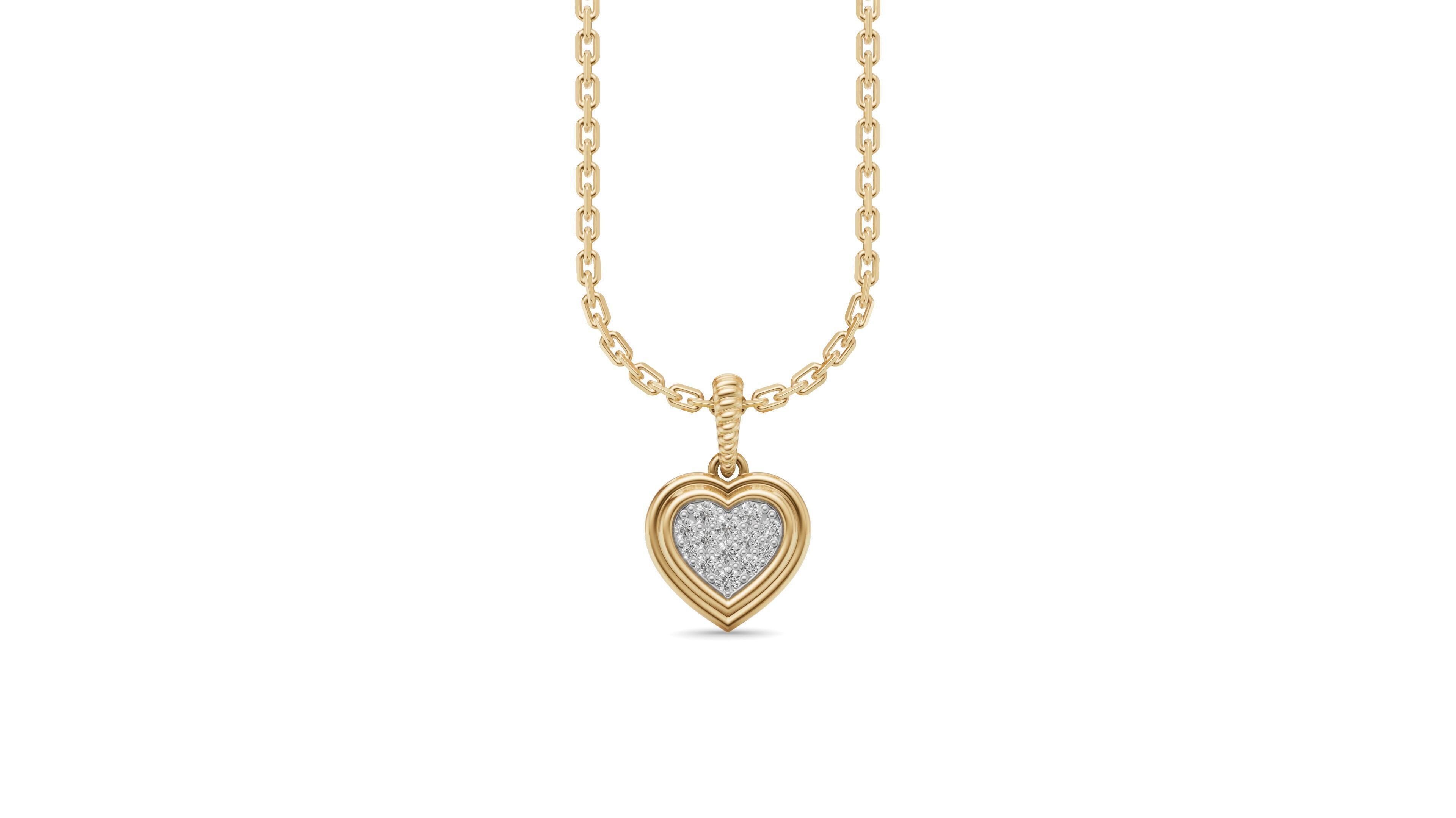 Heart Pendant with Diamond 3D print model_5