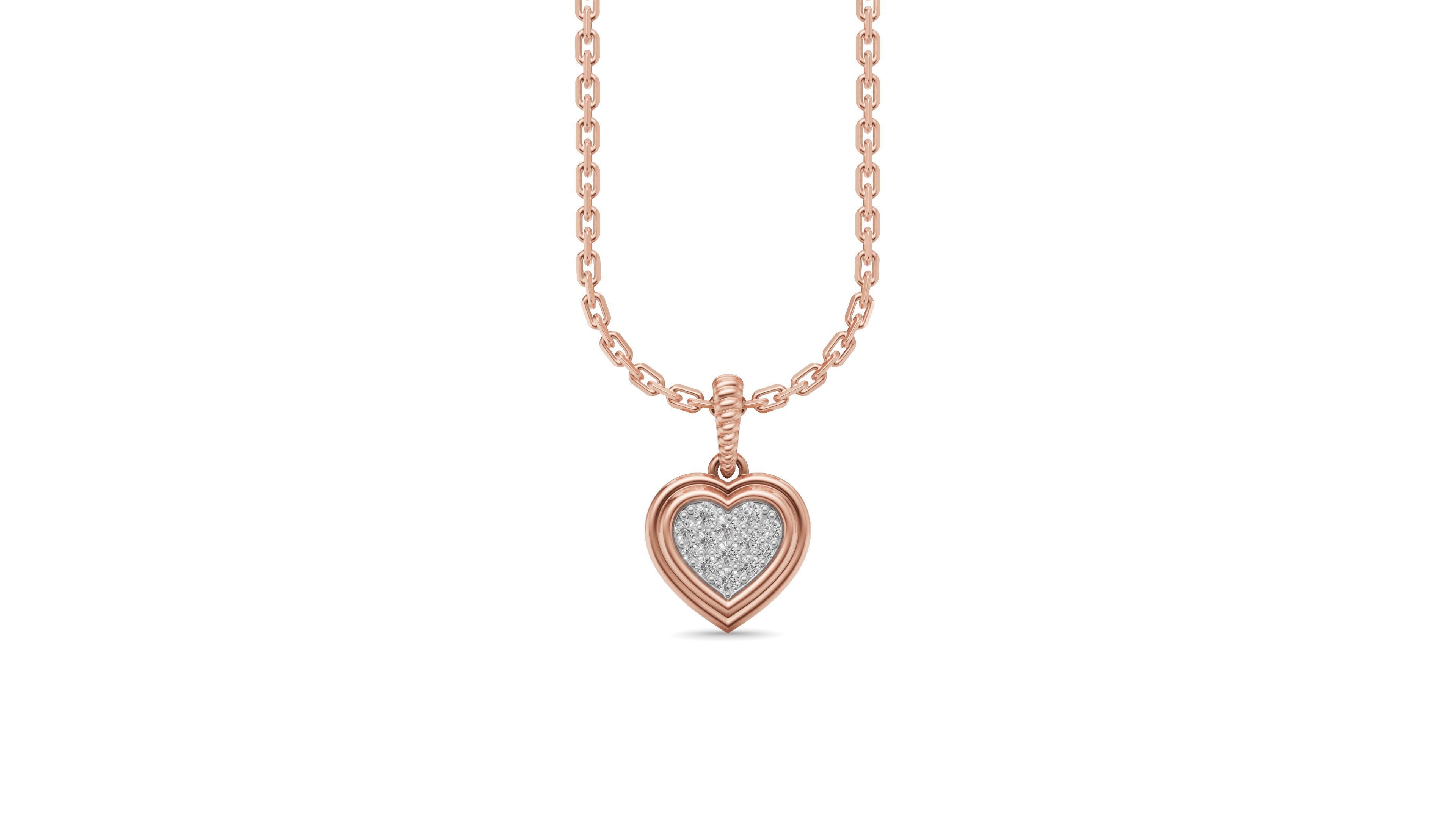 Heart Pendant with Diamond 3D print model_4