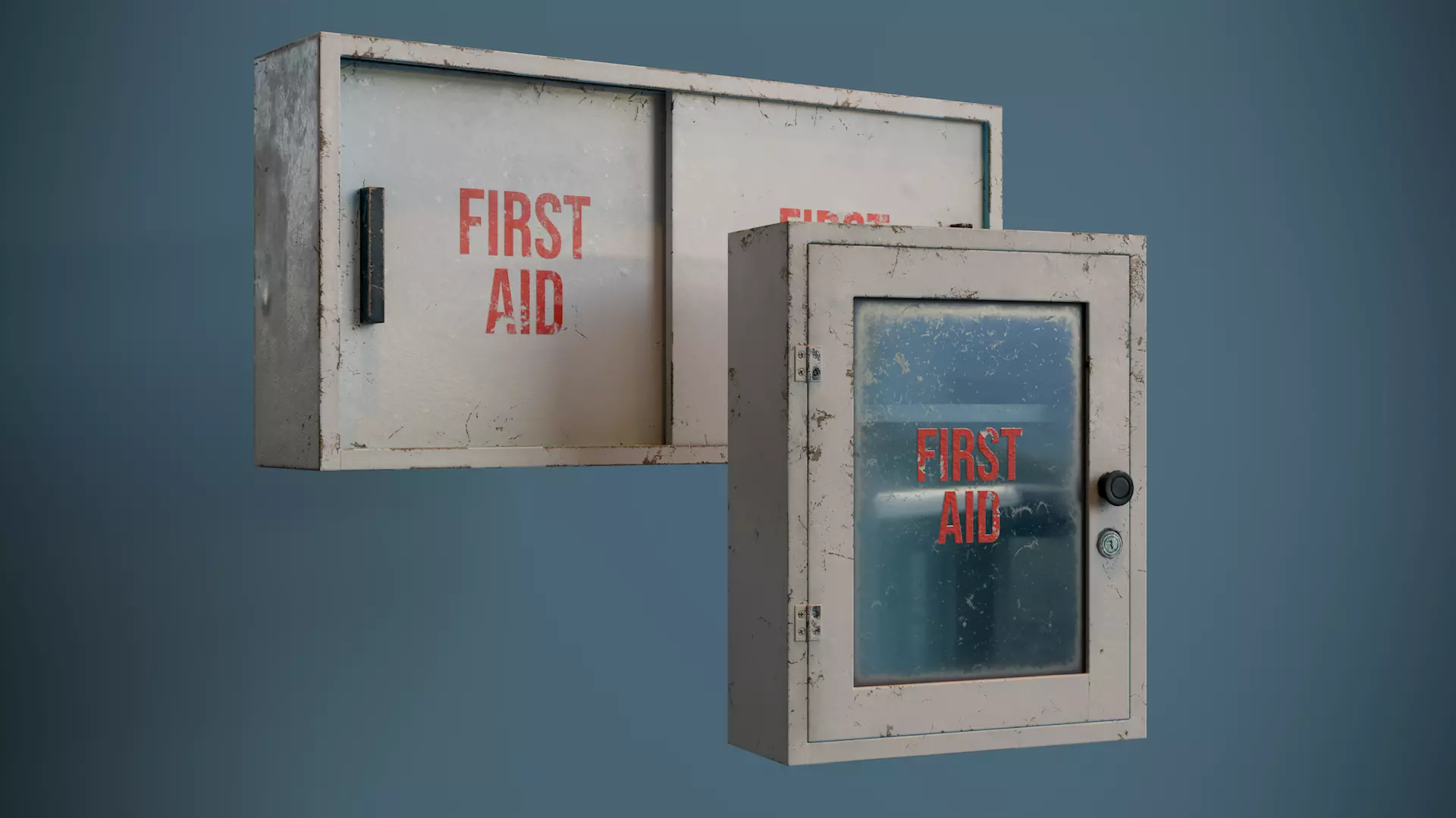 First Aid Cabinet Set 3D Model Collection_0