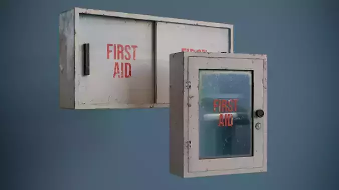 First Aid Cabinet Set 3D Model Collection