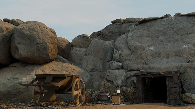 LOW POLY MINING GAME PACK  Free low-poly 3D model