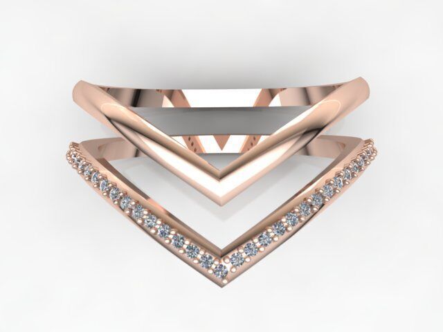 Modern Diamond Ring 3D print model_5