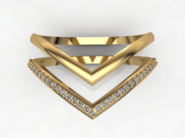 Modern Diamond Ring 3D print model_9