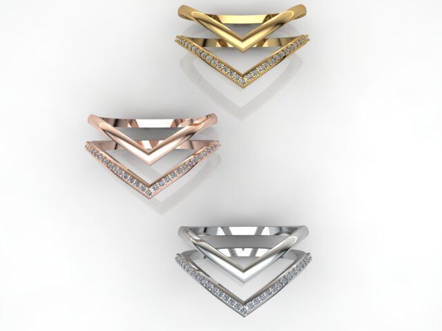 Modern Diamond Ring 3D print model_1