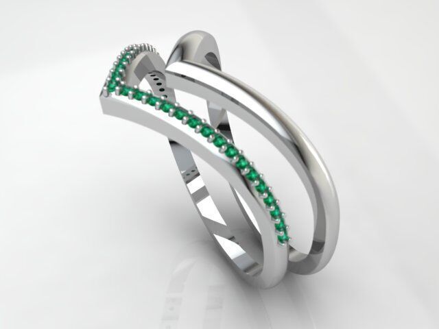 Modern Diamond Ring 3D print model_13