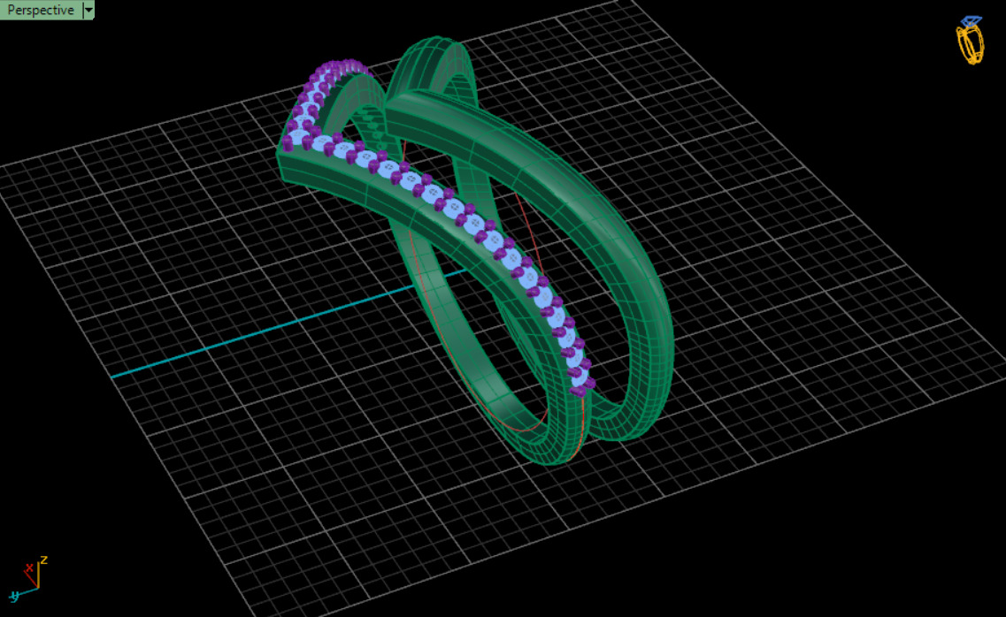 Modern Diamond Ring 3D print model_14