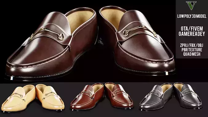 Verona II Italian Bit Loafer GameReady 3D Shoe GTA FiveM