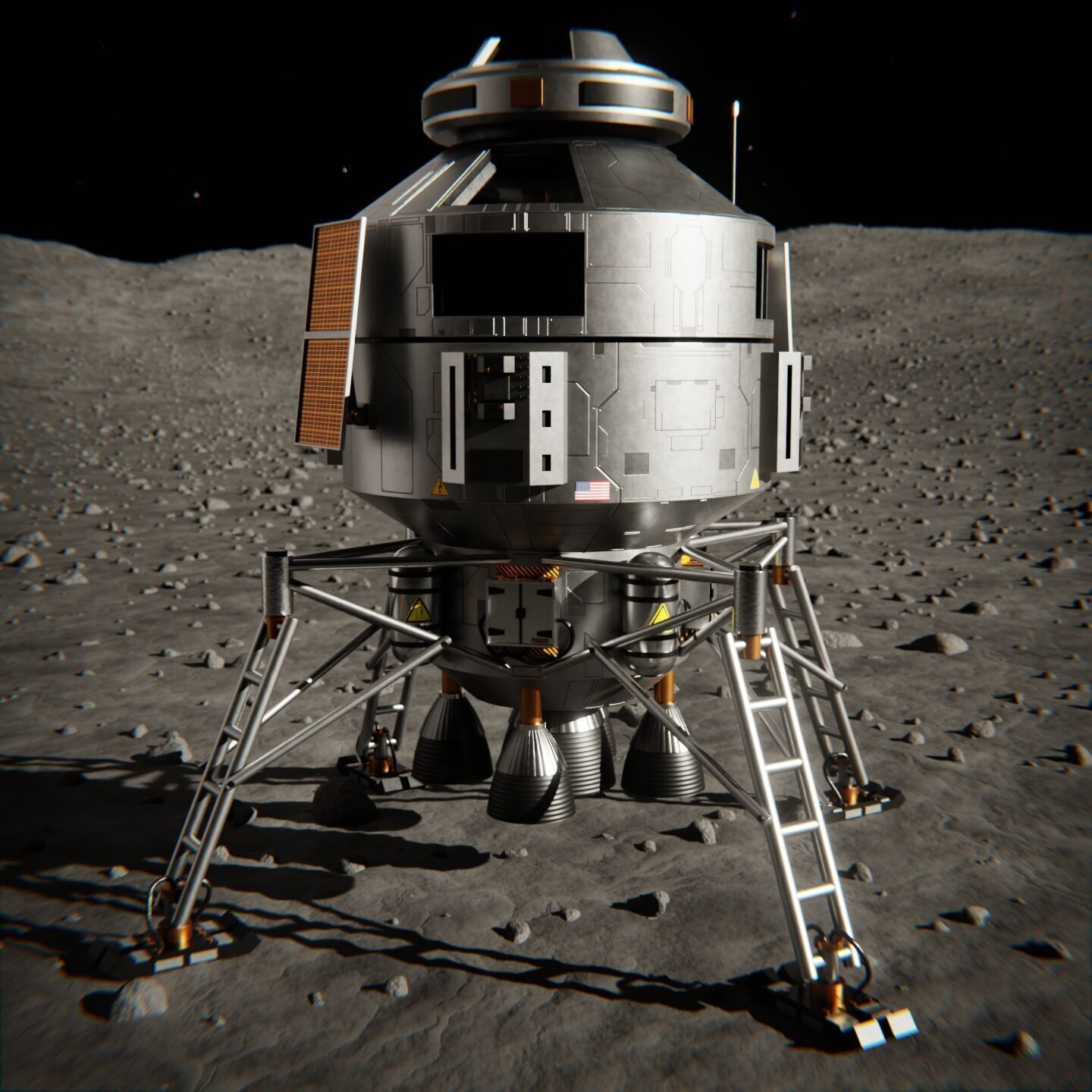 Sci-Fi Lunar Lander 3D model_7