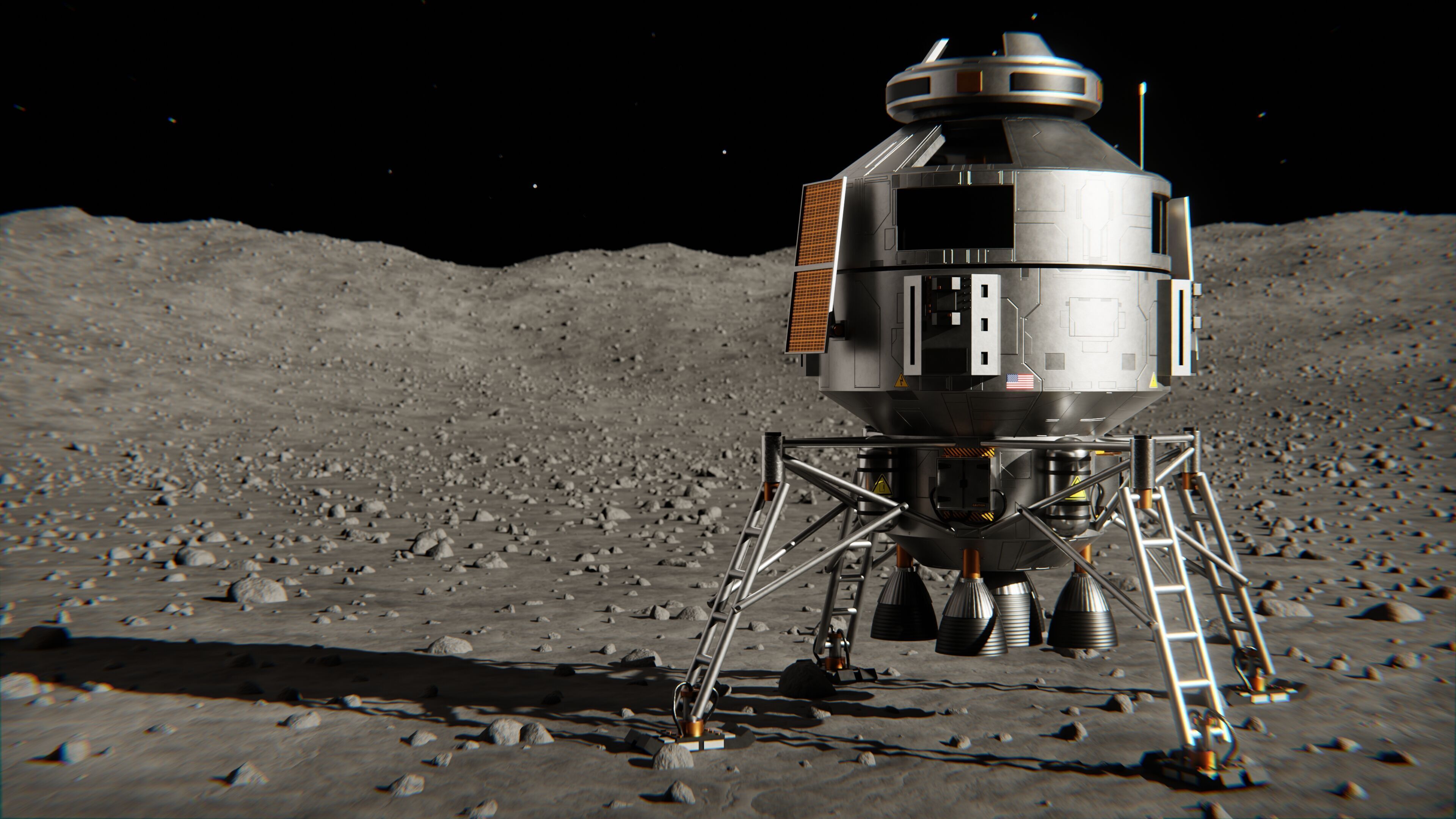 Sci-Fi Lunar Lander 3D model_6