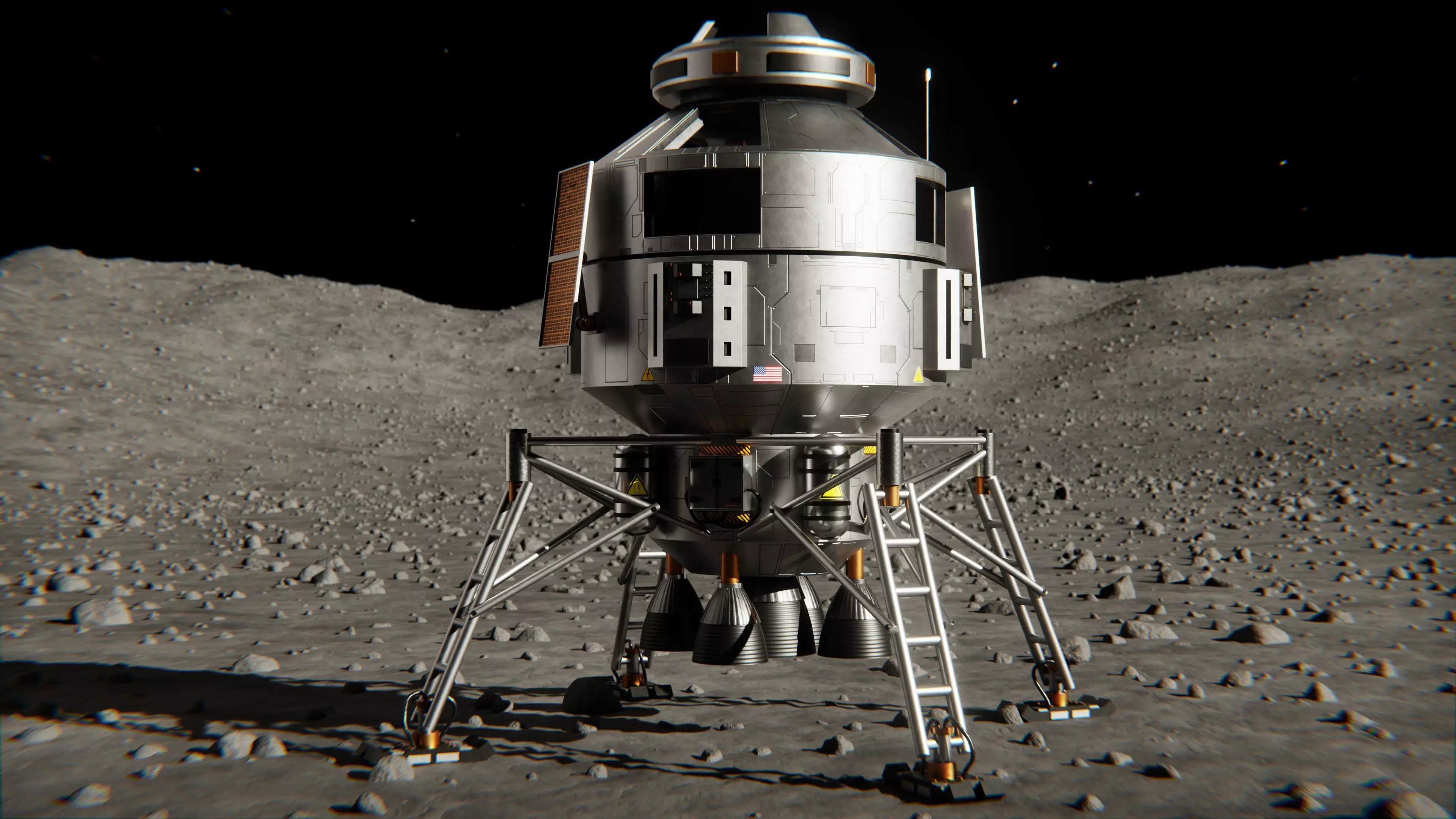 Sci-Fi Lunar Lander 3D model_0