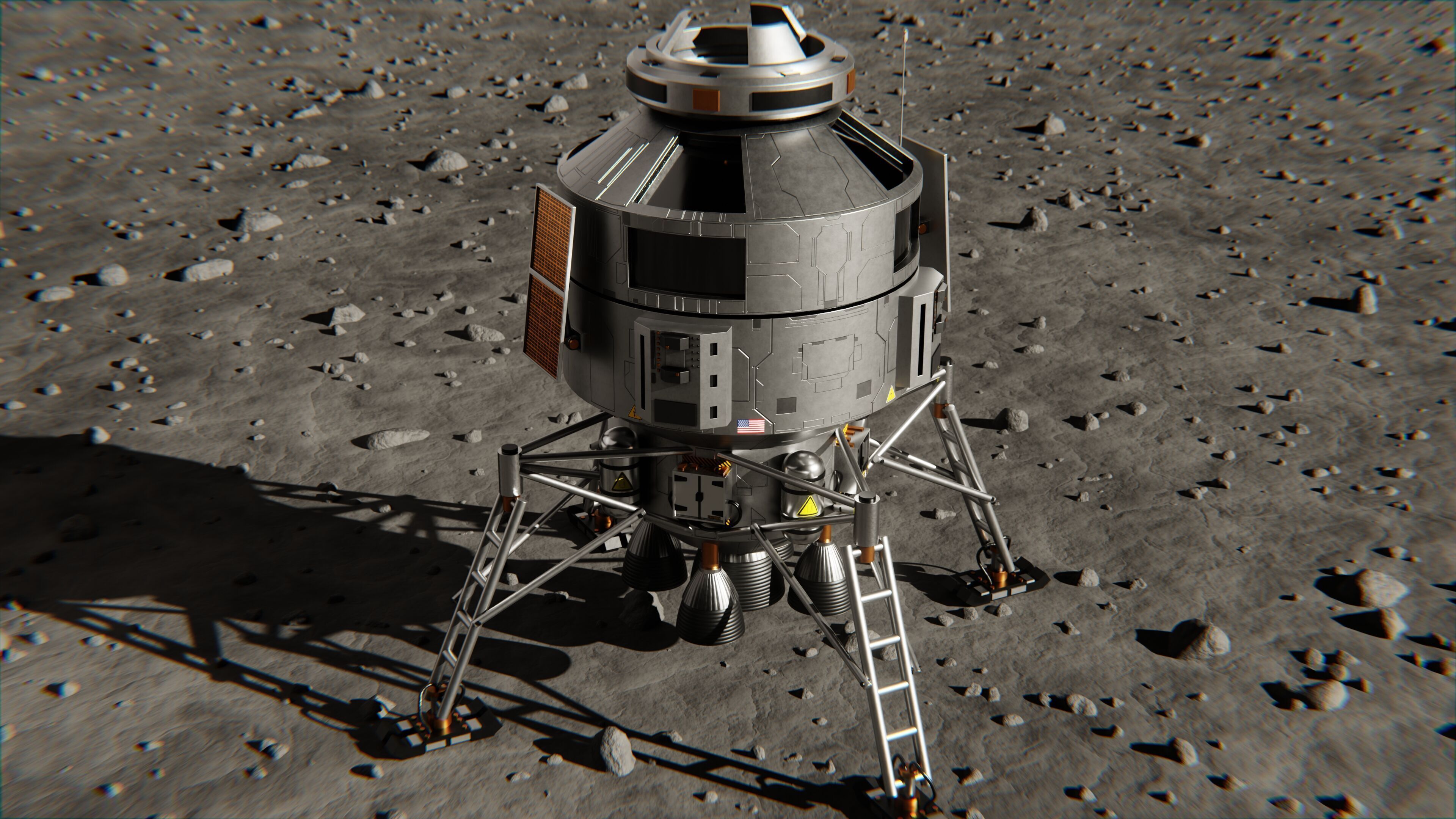 Sci-Fi Lunar Lander 3D model_4